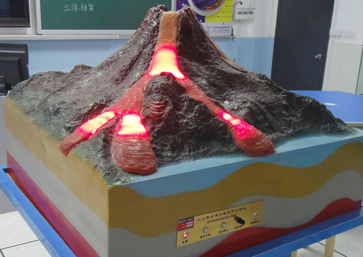互动体验火山喷发模拟